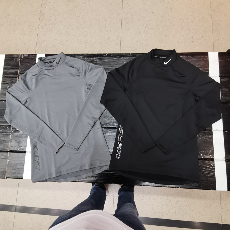 Nike Pro Men's Autumn and Winter Sports Training Quick-Drying Fleece-Lined Thickeneded Bodysuit Long-Sleeved Dq6608