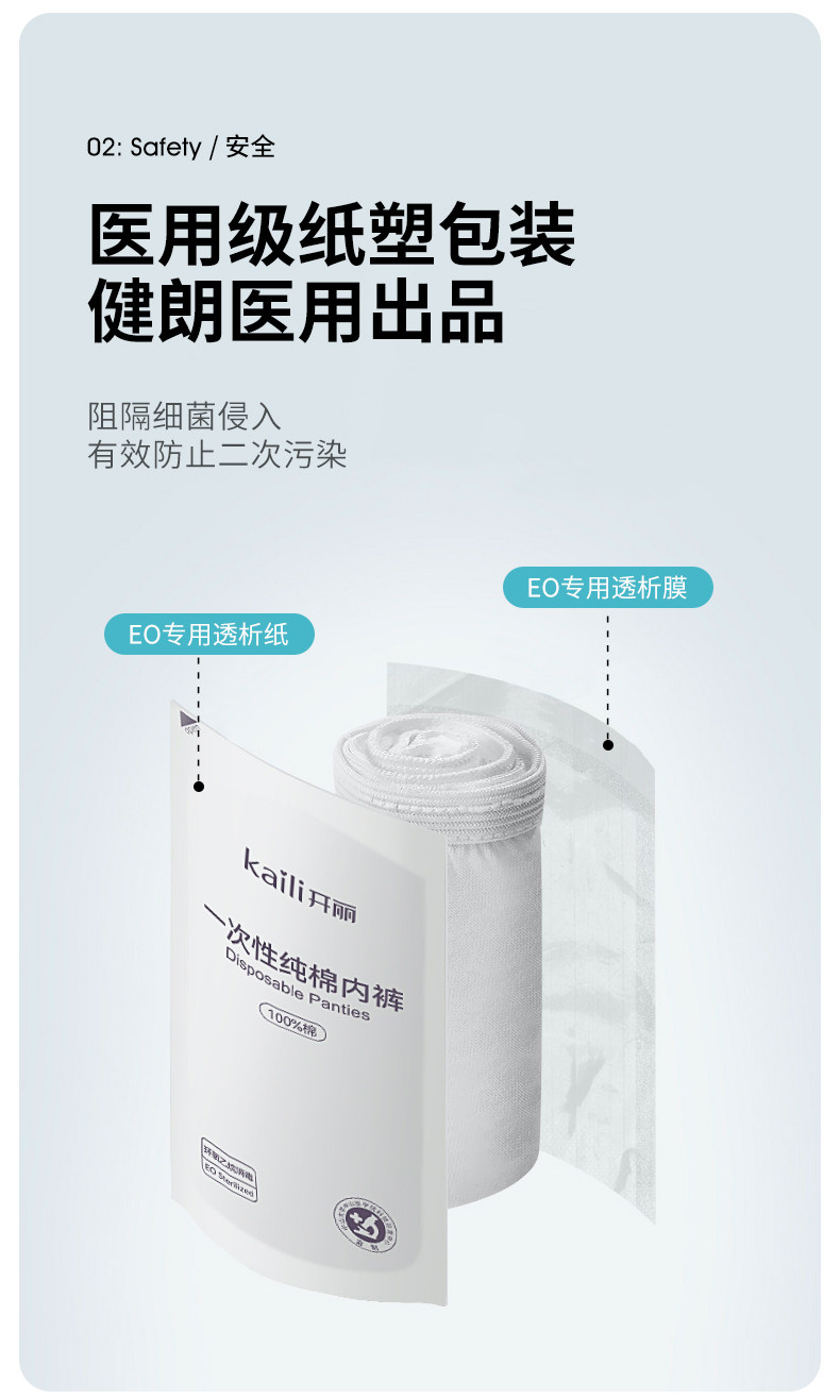 中山大学医学院监制 开丽 灭菌纯棉 女式一次性内裤 10条装 双重优惠折后￥28.8包邮