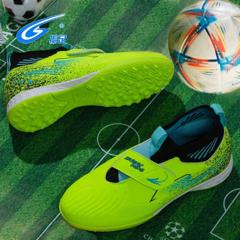 Zhenzhu Football Shoes, Microfiber Leather, No-Lace Training Shoes, Youth and Children's Broken Nail-Resistant, Wear-Resistant and Non-Slip Football Shoes