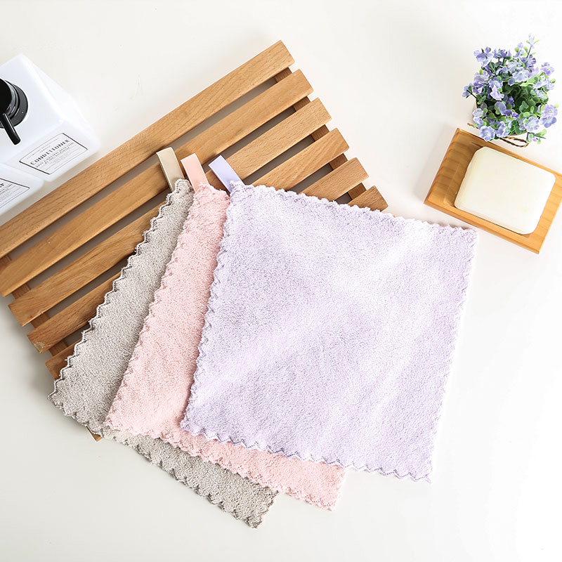Japanese Kitchen Clean Ragu Coral Suede Small Towel Absorbent not to be stained with oil dishwashing Peppercloth Article 3 dress