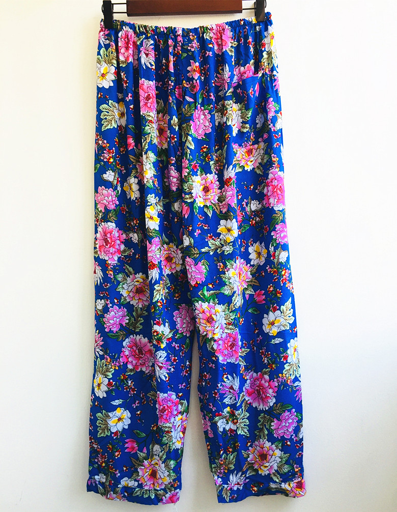 Mùa hè cotton nhân tạo quần pajama trung niên cộng với phân bón để tăng quần cotton chất béo cotton lụa nhà quần đặc biệt cung cấp quần mặc nhà đẹp