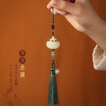 women's portable lotus flower incense bag chinese style mobile phone chain original night light pendant hand knitting rope lovers mobile phone case hanging accessories