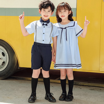 Kindergarten garden clothes summer clothes British college style childrens class clothes summer suits graduation photos clothing primary school uniforms