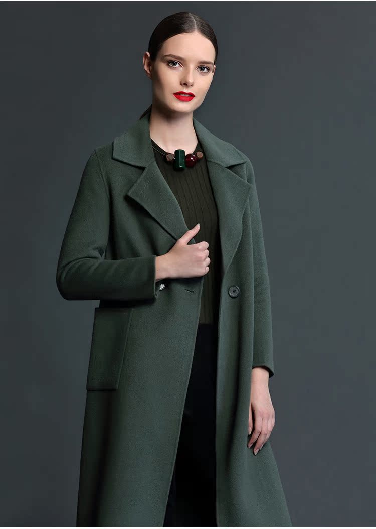 TDEB2019 áo khoác cashmere hai mặt cao cấp mới của châu Âu và Mỹ - Áo len lót đôi áo khoác dạ nữ