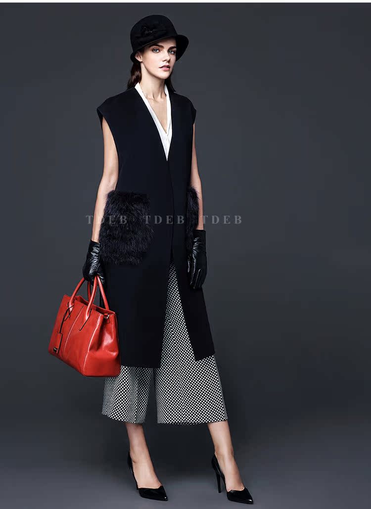 2019 mới châu Âu và Mỹ cao cấp thương hiệu lớn chính hãng áo khoác hai mặt cashmere áo khoác len dài của phụ nữ - Áo len lót đôi áo khoác lông cừu nữ