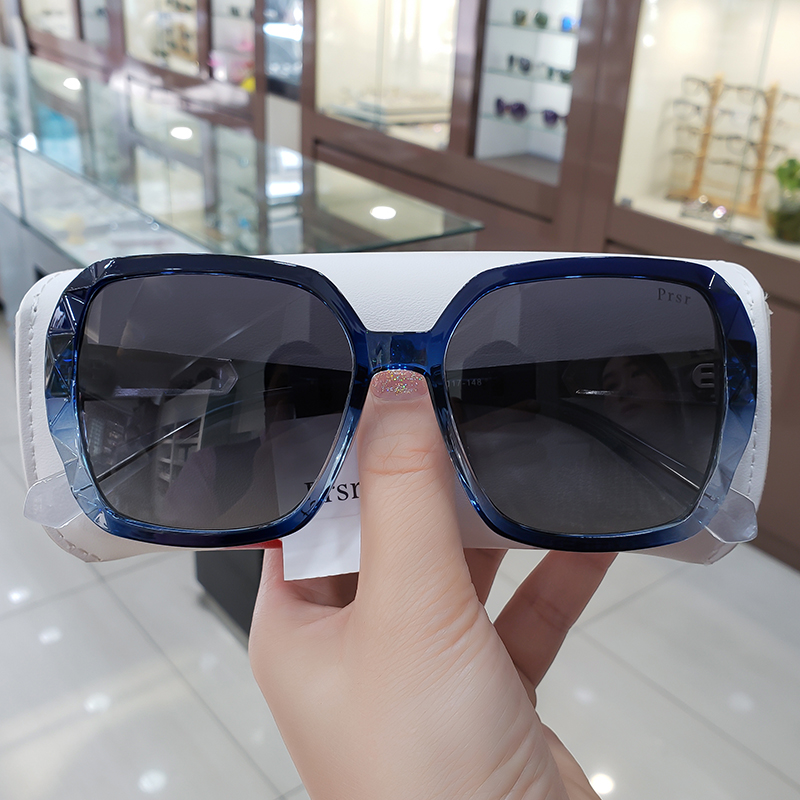 Pasa 2021 new sunglasses female stars with the same multilateral diamond-shaped retro fashion big frame sunglasses PS1027