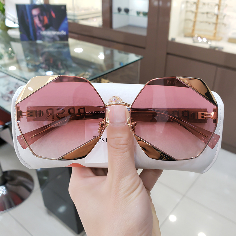 Pasha 2021 New Sunglasses Female Big Face Thin Fashion Personality Polygon Simple Retro Sunglasses PS2041