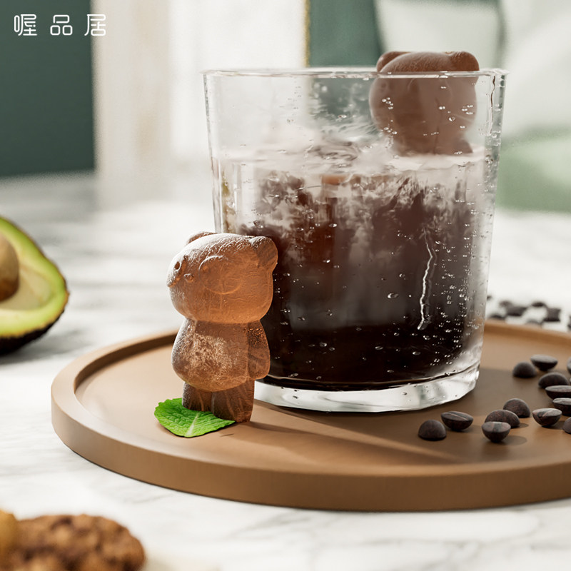 Small Bear Ice Cubes Mold Home Ice-making Case Ice Sheet Food Grade Silicone Gel Mesh Red Ice Mold Storage Ice-making Molds