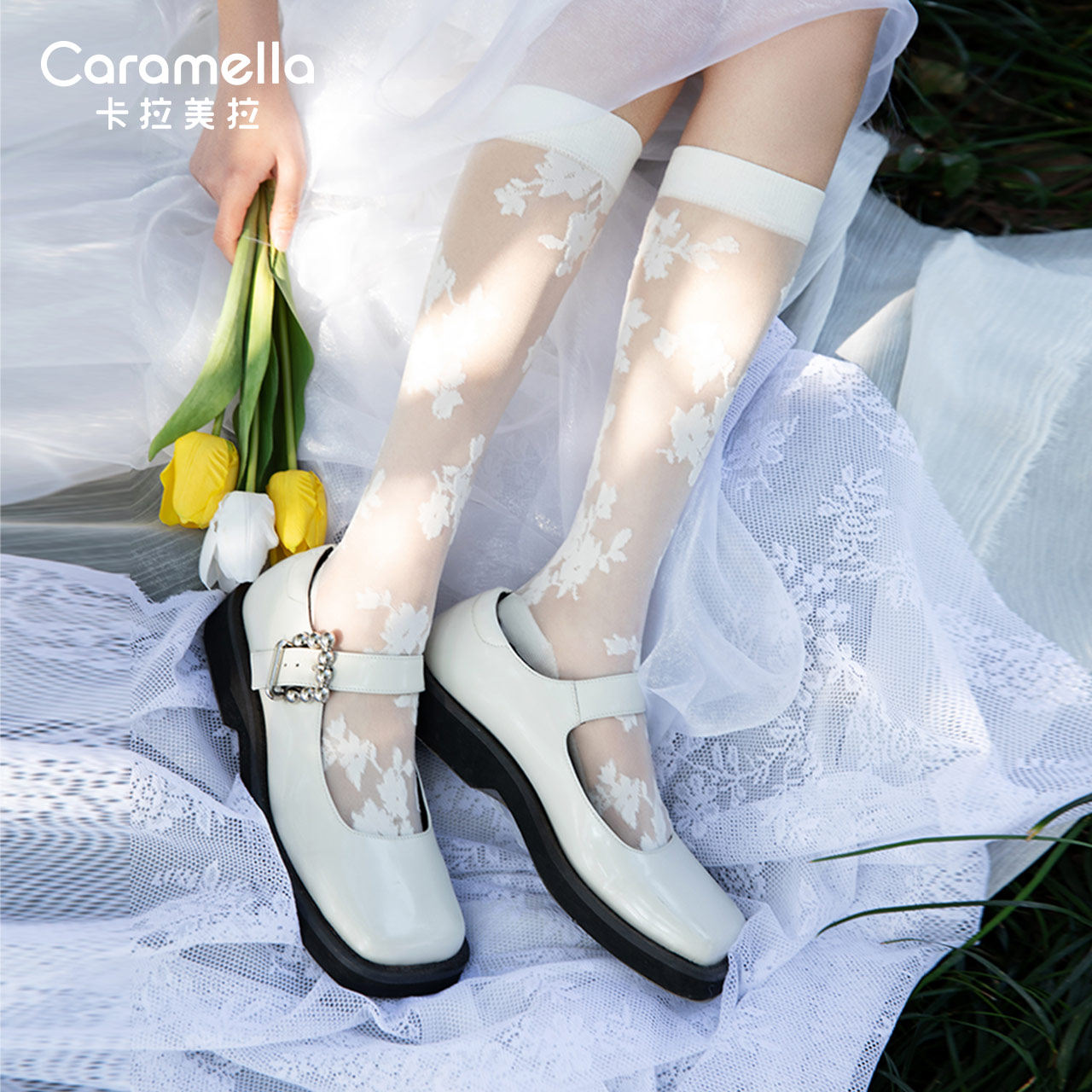 caramella Female-style glass silk stockings Crystal Sox children Summer thin Loretta calf socks Long tube high cylinder-Taobao