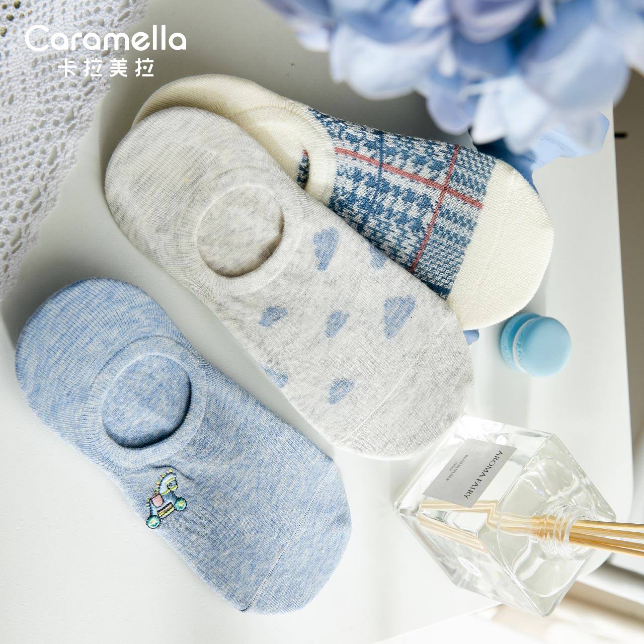 Caramella socks children ins tide spring summer autumn thin low-top shallow mouth women's boat socks cotton net red universal socks short