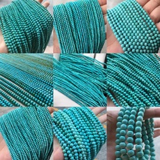 Кистлер 【直播专拍】原矿天然绿松石圆珠散珠配珠枣珠隔珠桶珠星月配饰