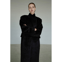 UNSPOKEN black fur 2021 new female thick warm woolen coat temperament fur one coat