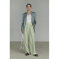 UNSPOKEN designer brand 2021 autumn French satin profile thin loose casual blazer women