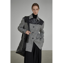 UNSPOKEN black and white striped blazer women winter 2021 New fried street small suit fashion temperament short