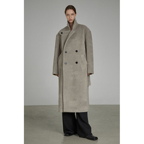 UNSPOKEN gray woolen coat winter thickening 2021 new high-grade hairy coat long temperament