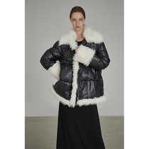 UNSPOKEN black cotton clothing female design sensation Little crowdsourced 2021 New fur cotton clot cotton padded jacket thickened