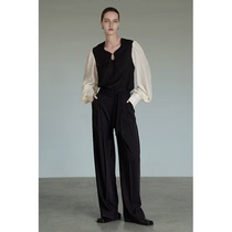 UNSPOKEN black casual pants woman design feeling small crowdpants with wide leg pants Feeling Superior Drag Pants
