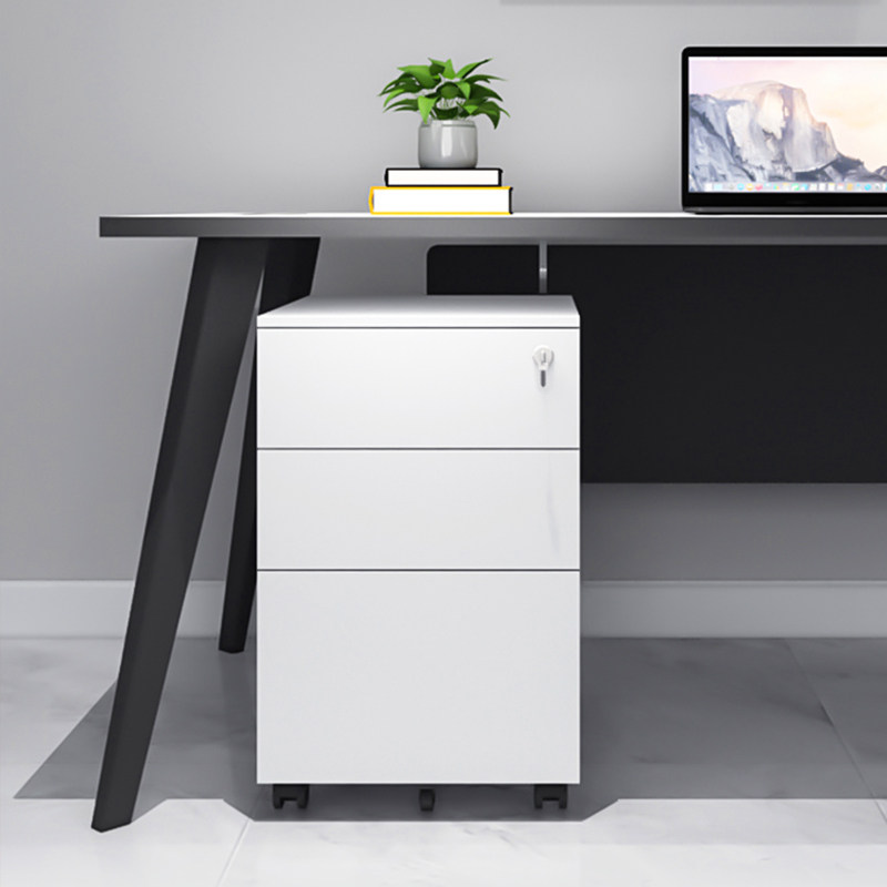 Office activity cabinet steel three drawer file cabinet under the table mobile low cabinet iron storage drawer cabinet locker locker