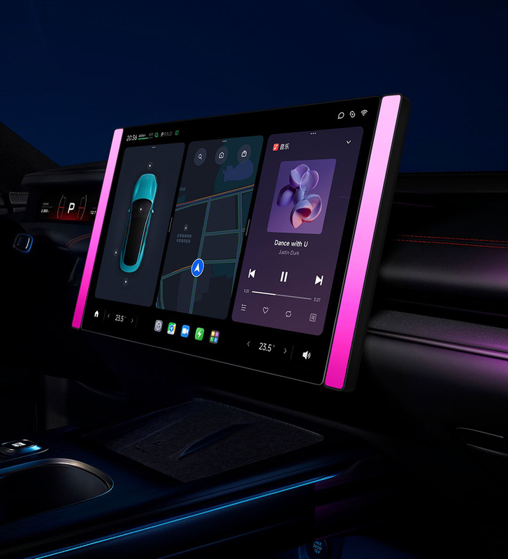 Suitable for Xiaomi Su7/Yu7/N70/N90 Central Control Sound Pickup Ambient Light with Adjustable Color and Car Control
