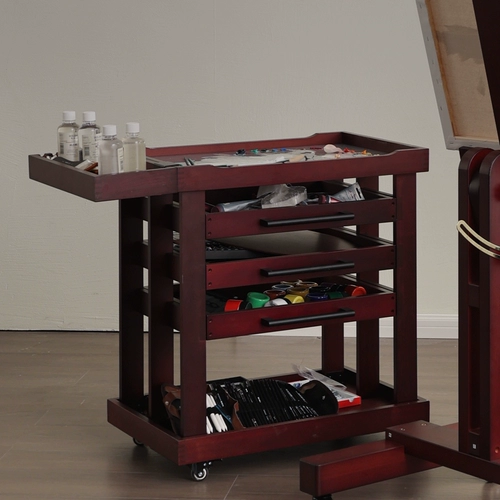 Профессиональная импортная деревянная художественная рабочая тележка из натурального дерева