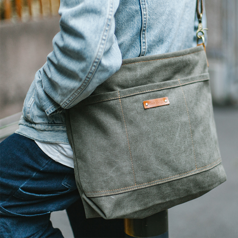 sobag retro Amei click Canvas Tooling Bag Men Skew Satchel Army Green Large Capacity Port Wind Single Shoulder Tide Bag