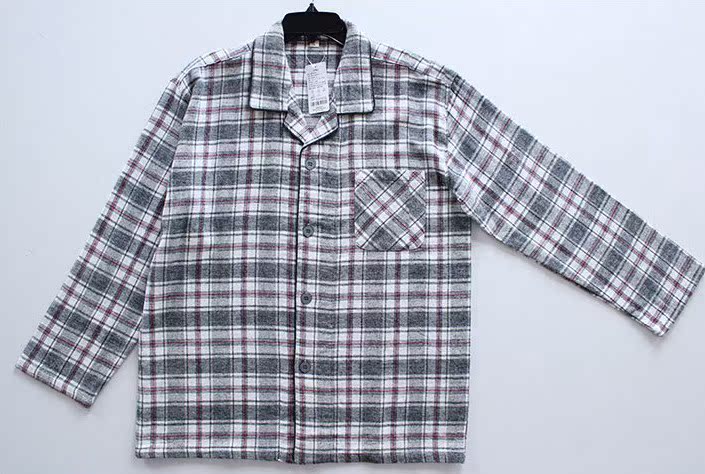 Đồ ngủ nam cotton dày đôi nhung mùa thu và mùa đông cotton dài tay kẻ sọc phục vụ nhà shop đồ nam