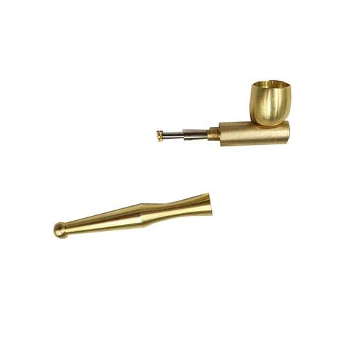 Утолщенная чистая медь старая модная традиционная двойная труба с трубной трубкой горшок засухота мешок для дыма полюс чистый медный горшок с медной дымовой мешок старый дымовой горшок