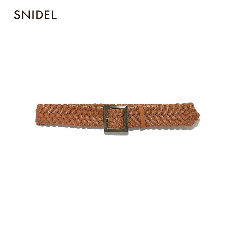 SNIDEL Spring Summer Retro single button metal buckle braided with waist belt SWGG191650