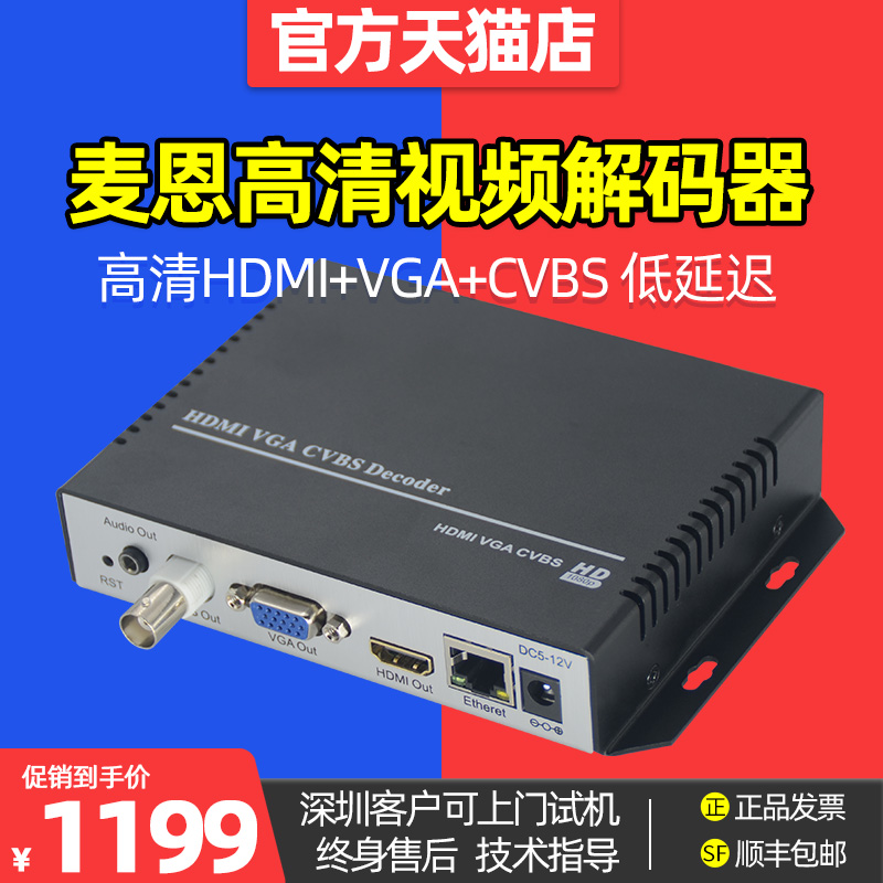 Main Network HD HDMI VGA CVBS video decoder High Definition low latency Quad