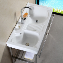 Balcony ceramic laundry basin laundry pool top basin laundry cabinet with washboard 1 meter laundry tank double basin