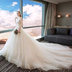 2020 mới vú rợp bóng áo cưới cô dâu dragtail chúa mơ châu Âu và Hoa Kỳ cho thấy mỏng nhẹ chiếc váy cưới 