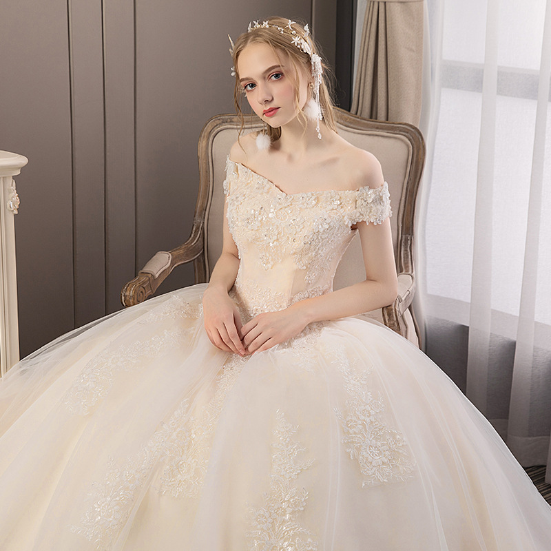 Hepburn cưới cô gái 2020 mới cô dâu chính Sợi dress Với vai công chúa Vintage Court Giấc mơ Pháp