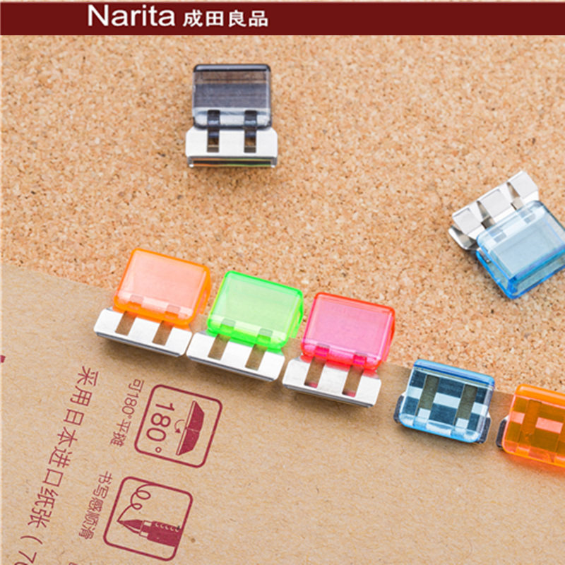 Narita slip-slip clips Narita plastic clips Plastic Clips Label Clips Creative Stationery Candy Color Color Clips Transparent Clips