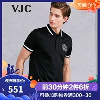 VJC / Weijiesi 2019 xuân hè nam mới áo sơ mi polo ngắn tay áo thun xu hướng thời trang đen trắng - Polo polo trắng