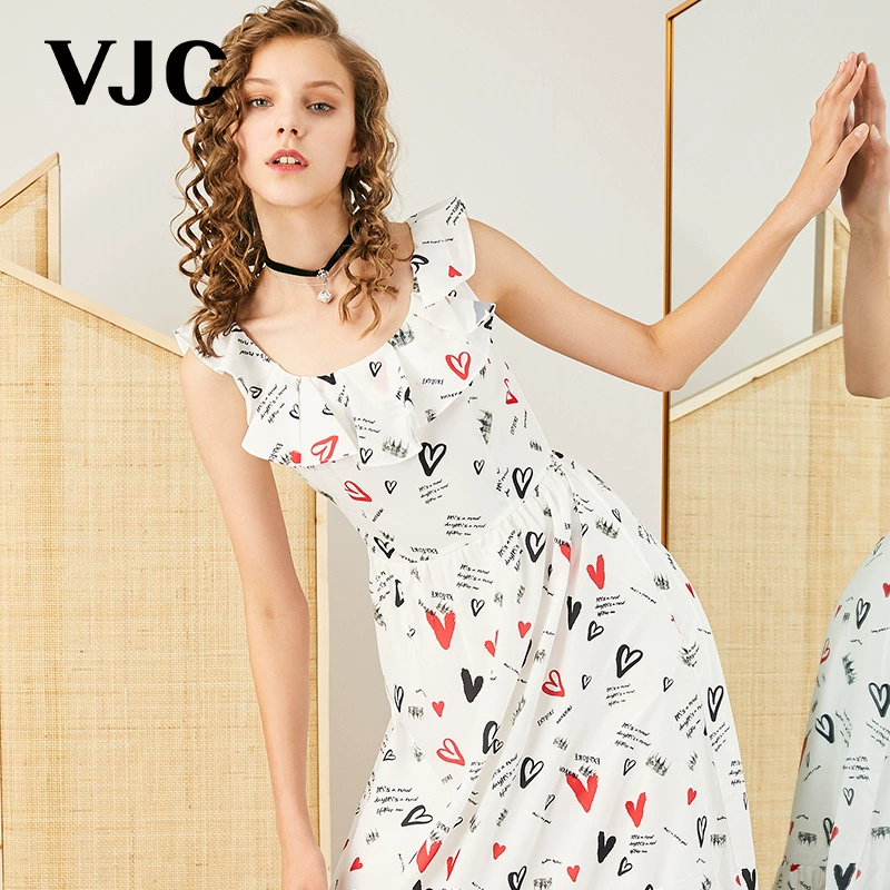 VJC dành cho phụ nữ mùa hè mới không tay Váy dài Cô gái mới mẻ Váy một mảnh mỏng thoáng khí - Sản phẩm HOT