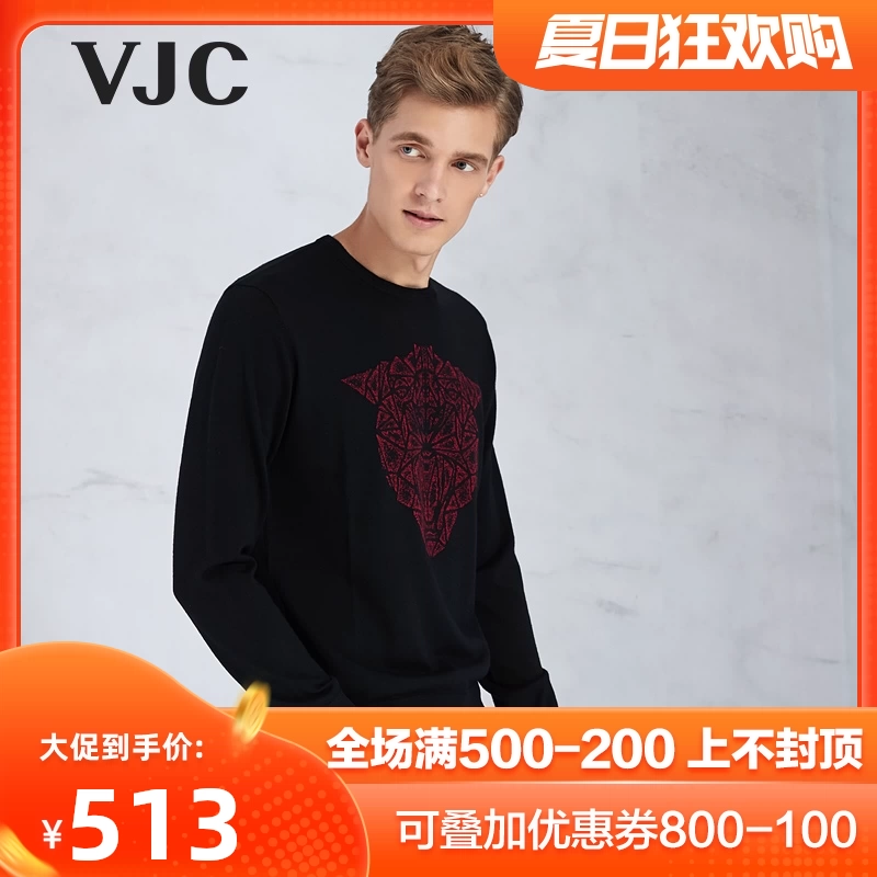 VJC / Weijiesi 2019 thu đông nam thời trang mới áo thun dệt kim đáy quần áo len nam dài tay - Áo len
