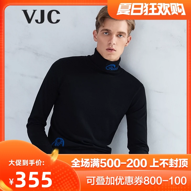 VJC / Weijiesi 2019 thu đông nam mới cổ điển áo len cổ cao ấm áp thời trang áo len cơ bản - Áo len