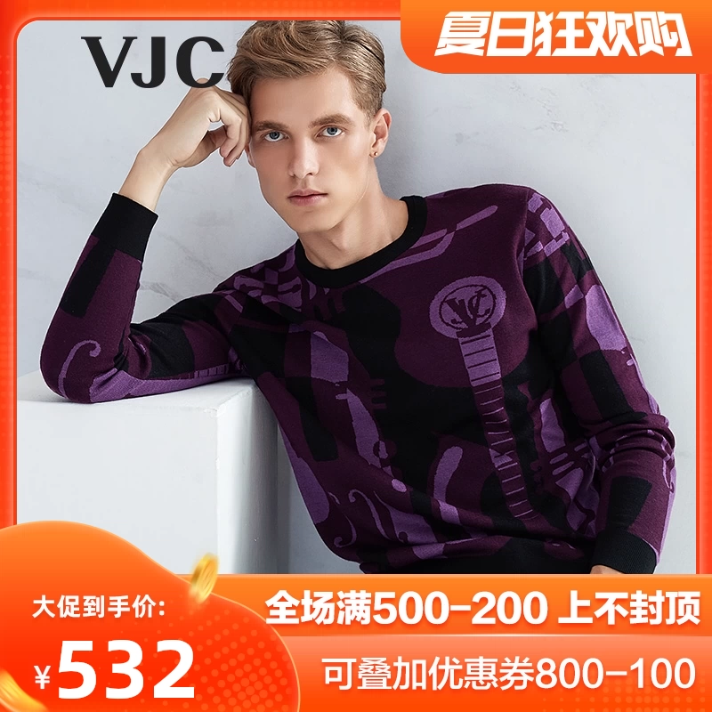 VJC / Weijiesi nam mùa thu và mùa đông nam phù hợp với tất cả thời trang áo thun dài tay chạm đáy áo len giản dị - Áo len