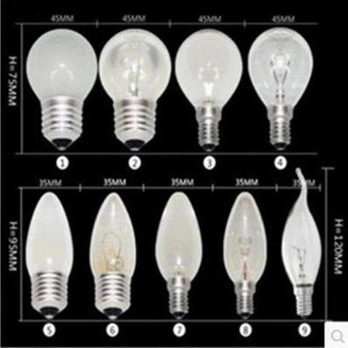 E27 screw-mouth tungsten filament bulb e14 candle shaped spire 15 W 25W40W60 table lamp Five-watt ball bubble wall lamp