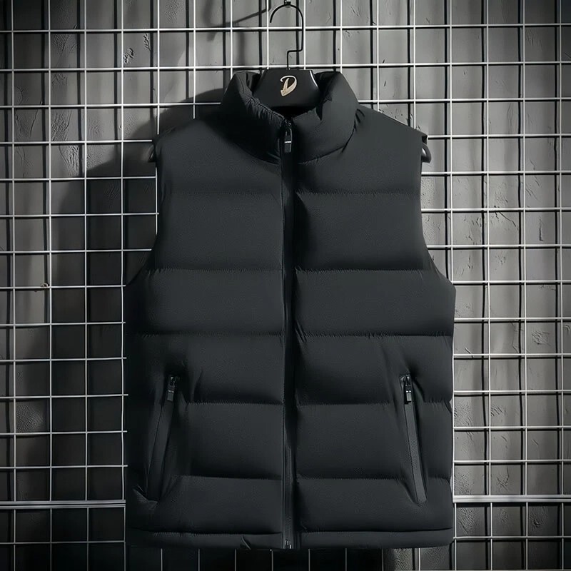 Down Jacket Vest for Men and Women, 2025 New Winter Sleeveless Vest, Men's Large Size Black Jacket