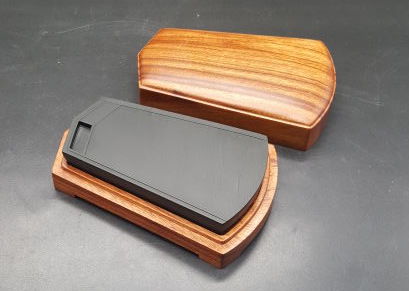 The Ink Stone --- Extreme Pink Old Pit Brow Stone Guigu Shaped Ink Stone 12 12 8-7 5-1 5-1 8cm