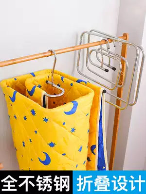 Stainless steel drying quilt artifact Spiral drying bed single drying rack quilt multifunctional storage rotating hanger household