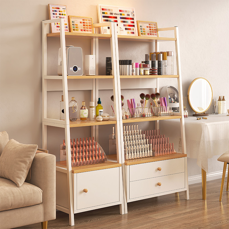 Cosmetics Storage Rack, Ladder-Shaped Nail Polish Display Rack, Nail Polish, Jewelry, Trapezoidal Storage Cabinet for Bags Cosmetics Storage Rack, Ladder-Shaped Nail Polish Display Rack, Nail Polish, Jewelry, Trapezoidal Storage Cabinet for Bags