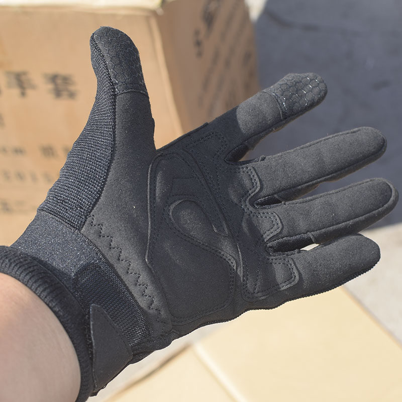 Training gloves riding plus velvet warm black outdoor gloves
