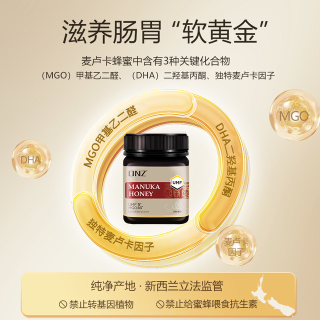 Dnz Manuka Honey, Pure Natural Honey Imported from New Zealand, Is a Great Gift for the Holidays