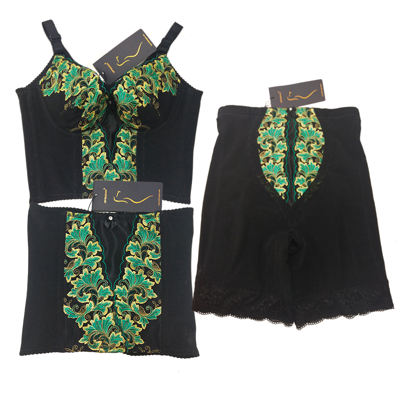 Beauty salon Ou Feifeiqian figure manager slim body shaper female belly belly high waist body three-piece suit