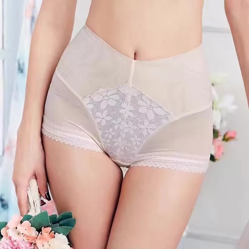 2020 mùa hè mới eo graphene giữa cao hông womens quần lót thoải mái thở sexy ren mỏng.