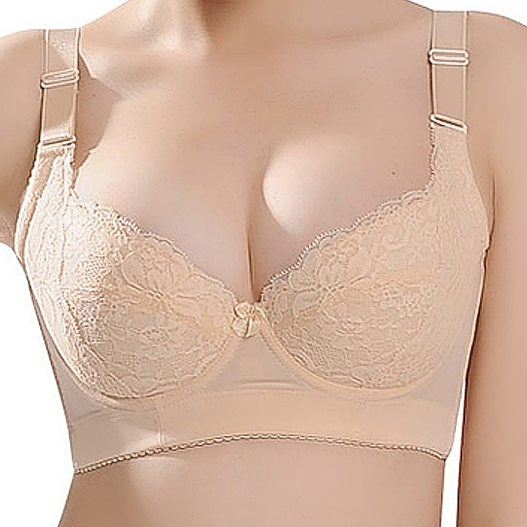 Close the milk summer gathering brand underwear large size adjustment type sleep bra cover lace ultra-thin thin mold cup woman