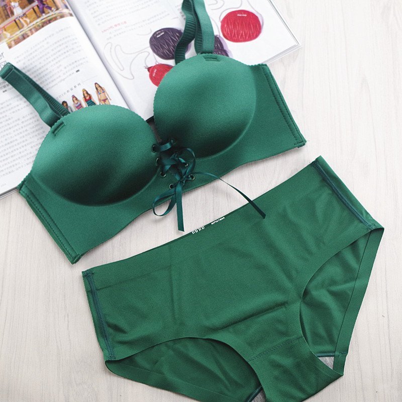 Silk ancient today Strap No Marks no steel ring Wen bra became a suit to gather 1 2 ½ cup Thickened Lab Lingerie Sexy