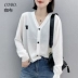 Châu Âu ga xuân mới 2020 Quần áo phụ nữ châu Âu thời trang dệt kim cardigan mỏng không khí nước ngoài thêu v-cổ áo điều hòa không khí - Cardigan Cardigan